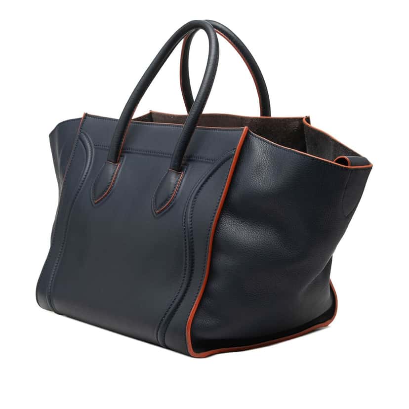 Celine Medium Leather Phantom Luggage Tote Blue Leather Very good condition - Back View