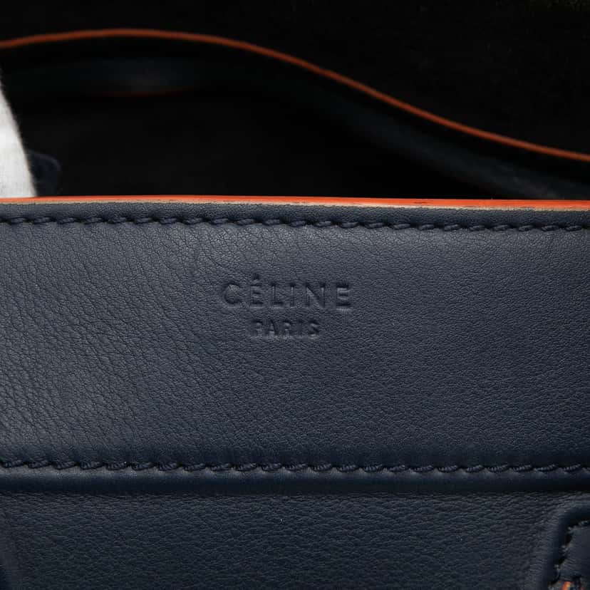 Celine Medium Leather Phantom Luggage Tote Blue Leather Very good condition - Box View