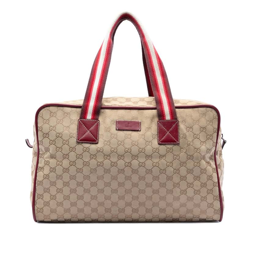 Gucci GG Canvas Web Travel Bag Beige Very good condition - Front View