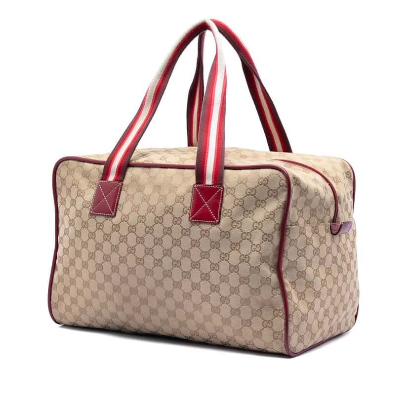 Gucci GG Canvas Web Travel Bag Beige Very good condition - Back View