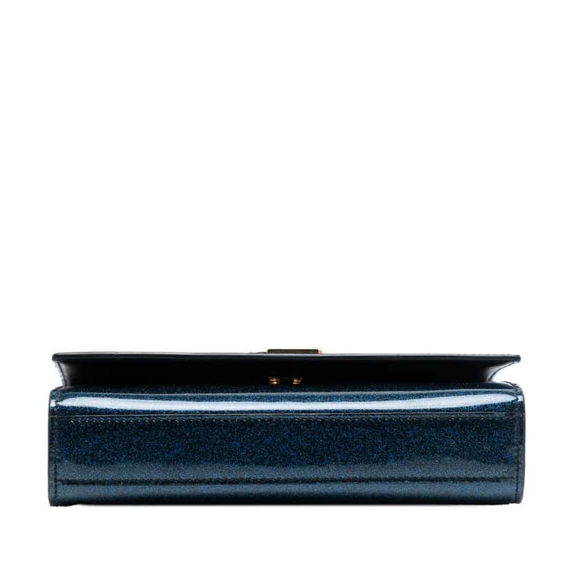 Saint Laurent Small Glitter Patent Kate Crossbody Blue Leather Very good condition - Inside View