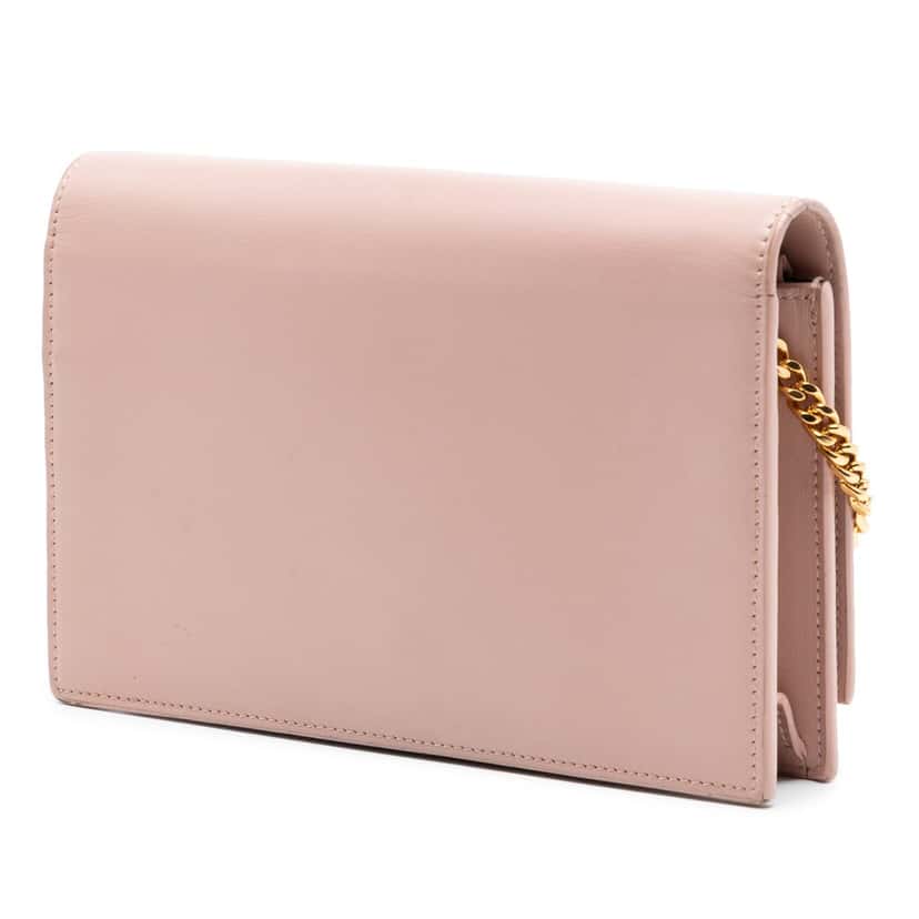 Saint Laurent Smooth Calfskin Monogram Kate Tassel Wallet on Chain Pink Leather Very good condition - Back View