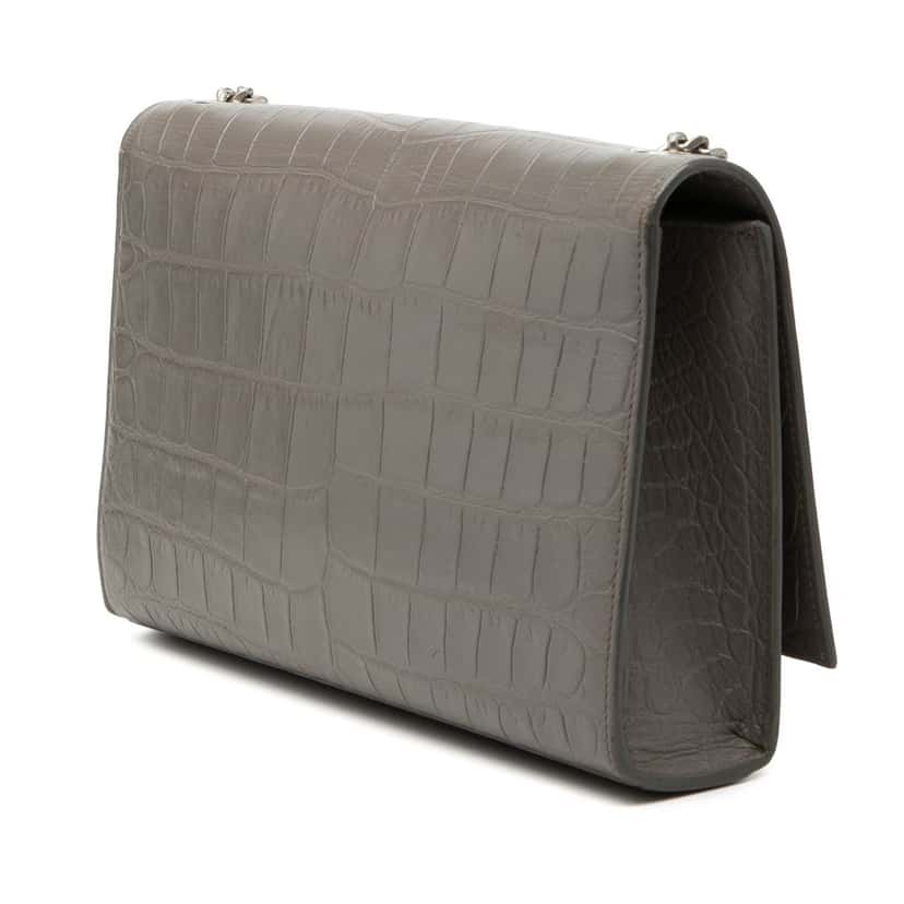 Saint Laurent Medium Croc Embossed Leather Monogram Kate Tassel Crossbody Other Leather Good condition - Back View