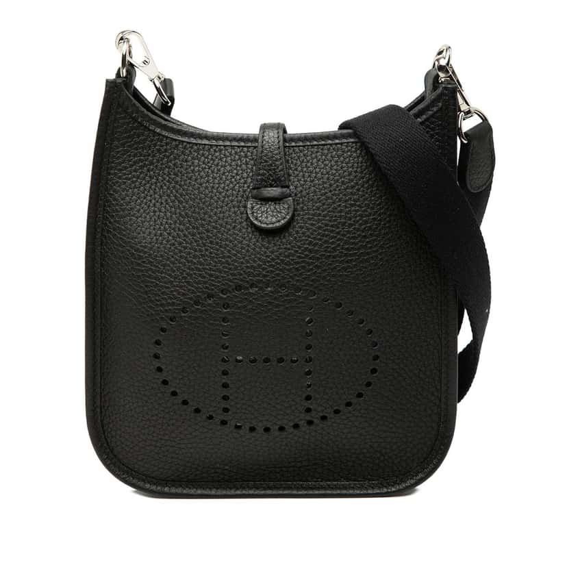 Hermès Clemence Evelyne 16 Amazone Black Leather Very good condition - Front View