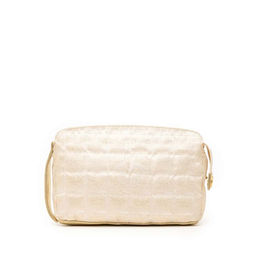 Chanel New Travel Line Canvas Pouch Beige Very good condition - Front View