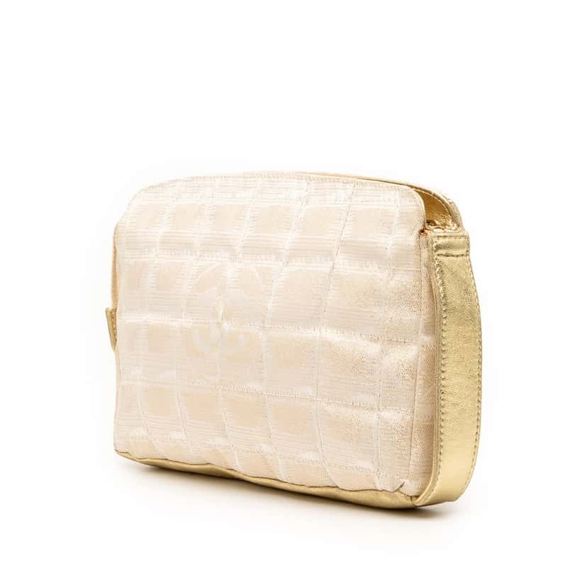 Chanel New Travel Line Canvas Pouch Beige Very good condition - Back View