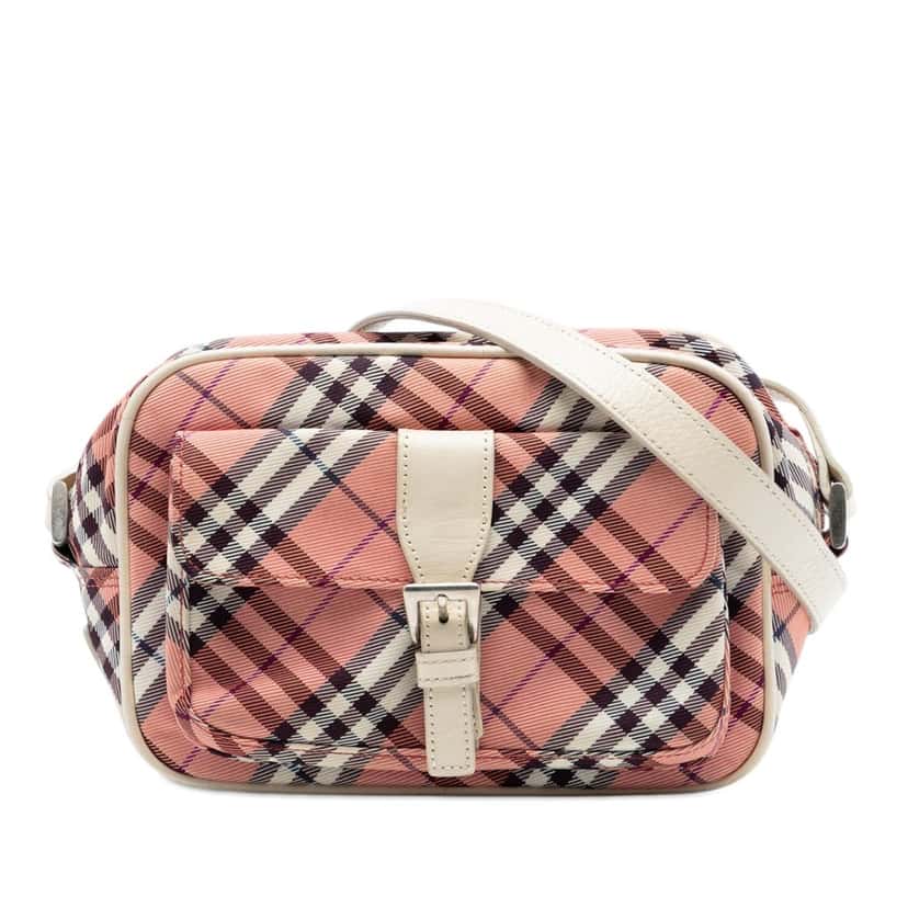 Burberry Nova Check Canvas Crossbody Red Very good condition - Front View