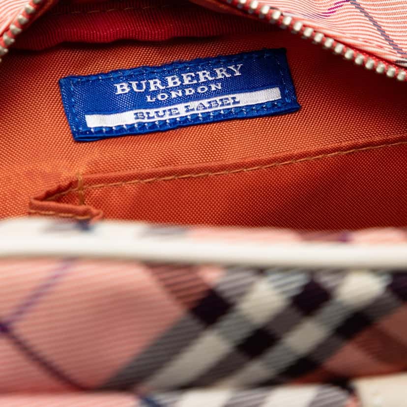 Burberry Nova Check Canvas Crossbody Red Very good condition - Box View
