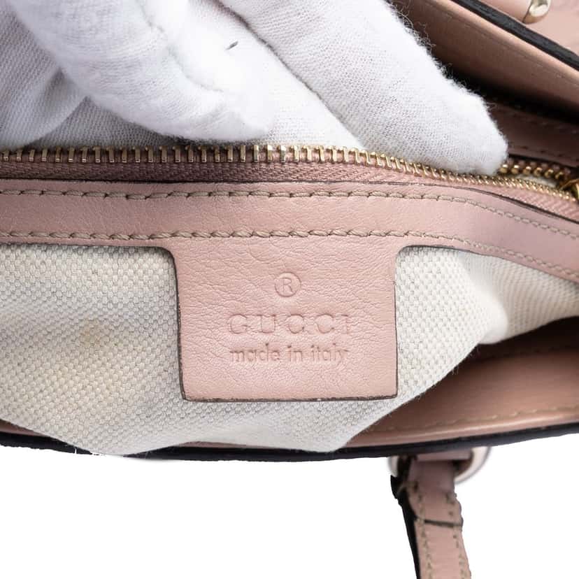 Gucci Small Guccissima Bree Satchel Pink Leather Very good condition - Box View