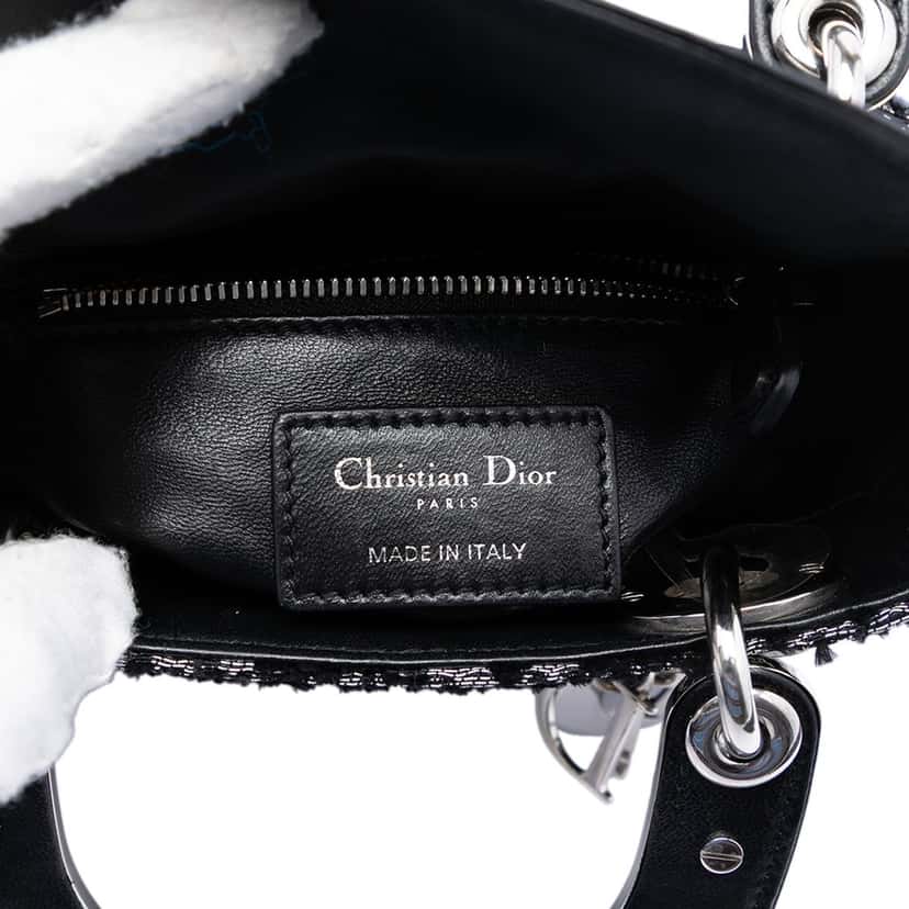 Dior Mini Fabric Lame Lady Dior Black Very good condition - Box View