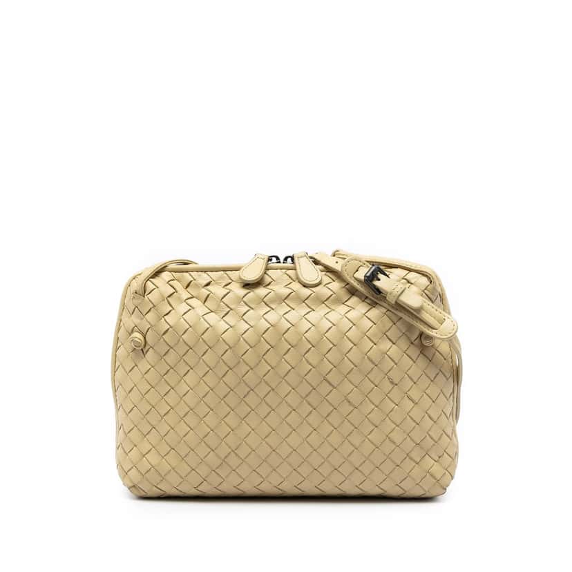 Bottega Veneta Nappa Intrecciato Nodini Crossbody Yellow Leather Very good condition - Front View