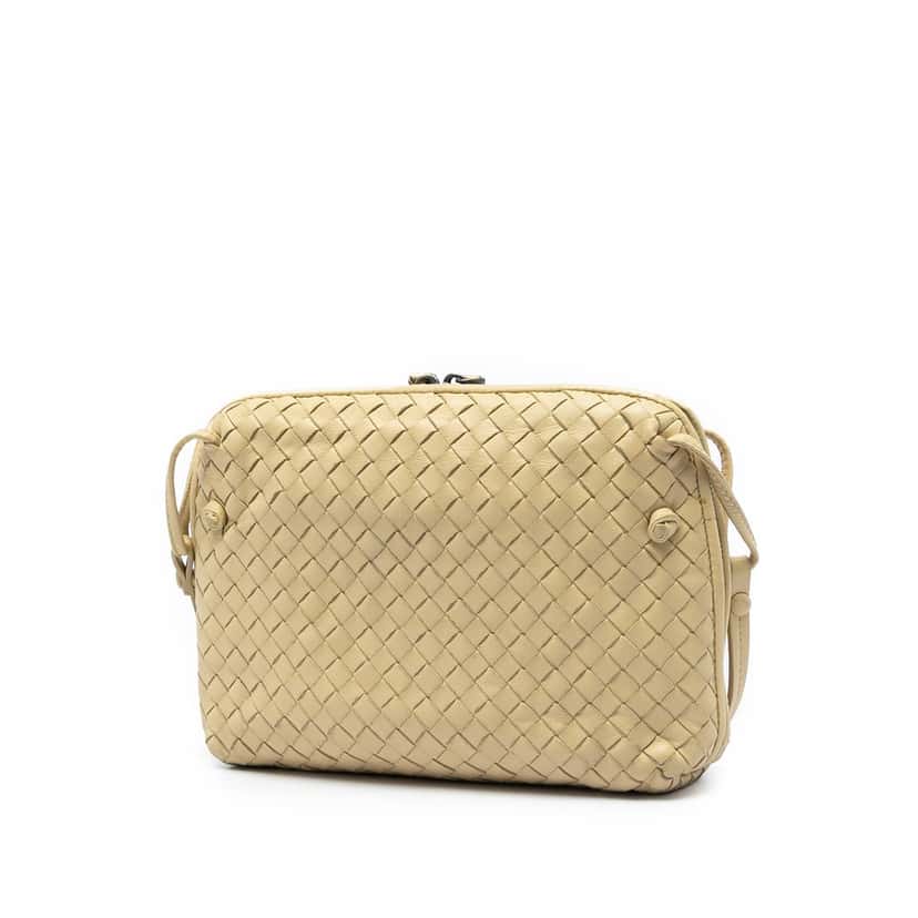 Bottega Veneta Nappa Intrecciato Nodini Crossbody Yellow Leather Very good condition - Back View
