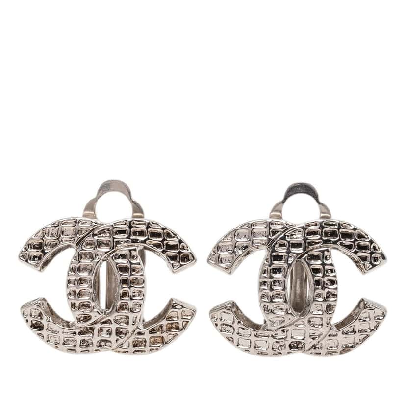 Chanel CC Brass Clip On Earrings