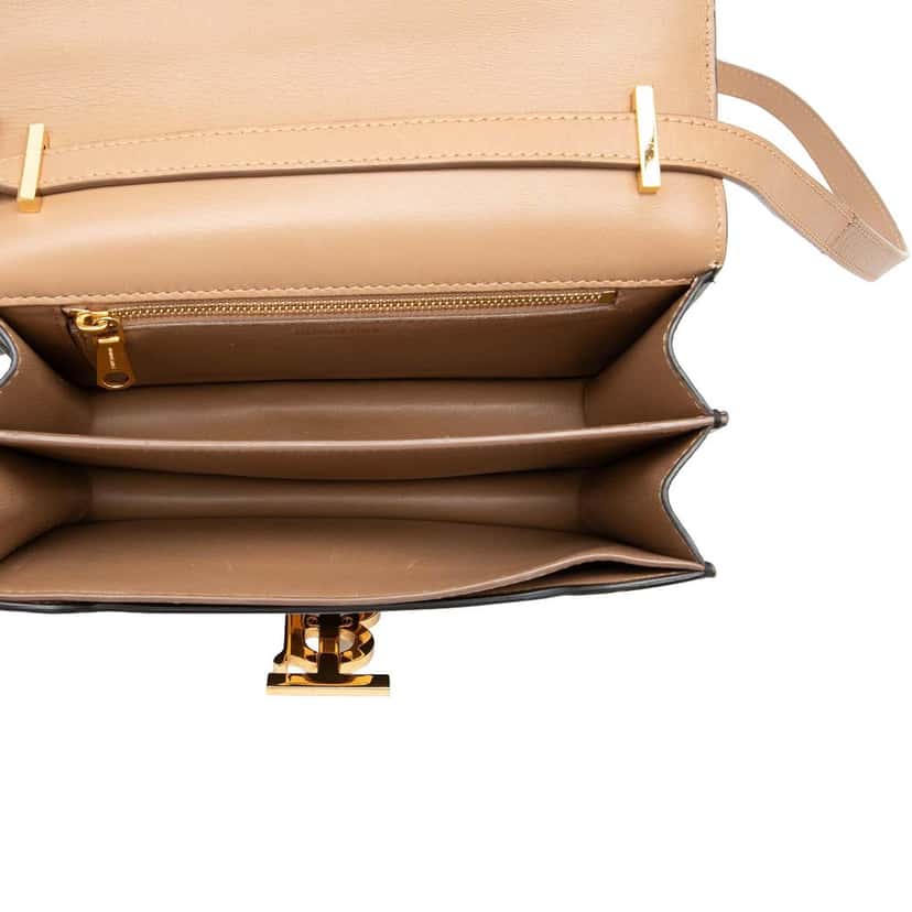 Burberry Small Bicolor Smooth Calfskin TB Crossbody Brown Leather Very good condition - Model View