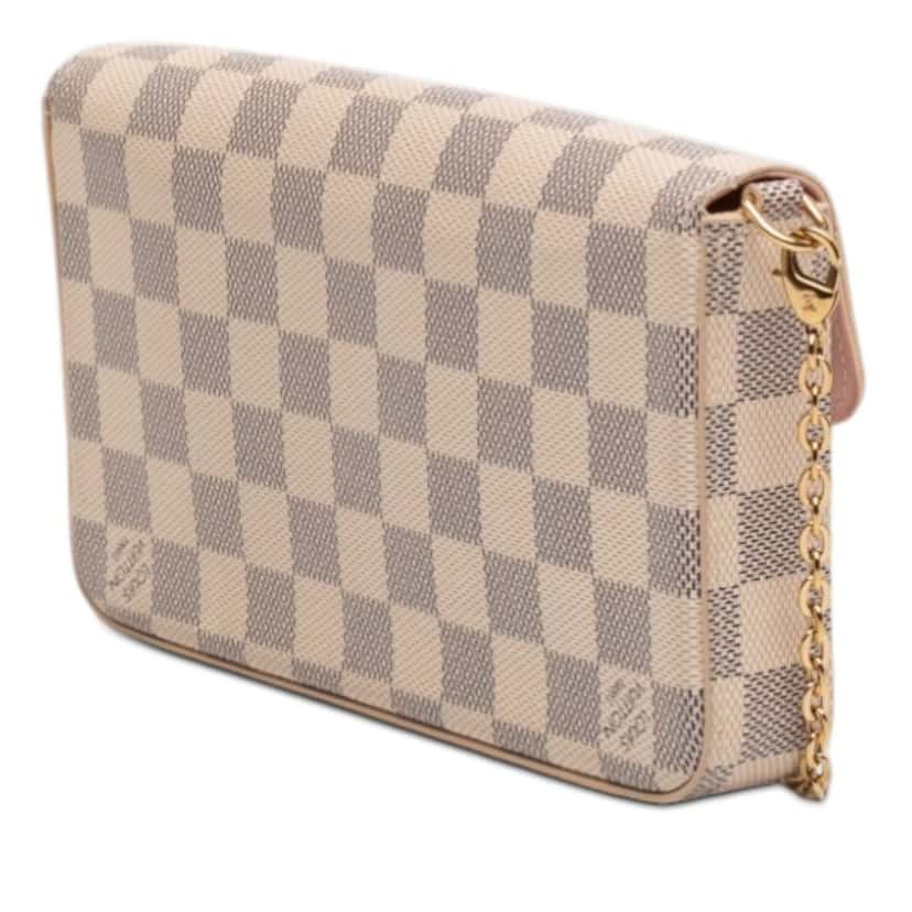 Louis Vuitton Damier Azur Pochette Felicie White Very good condition - Back View