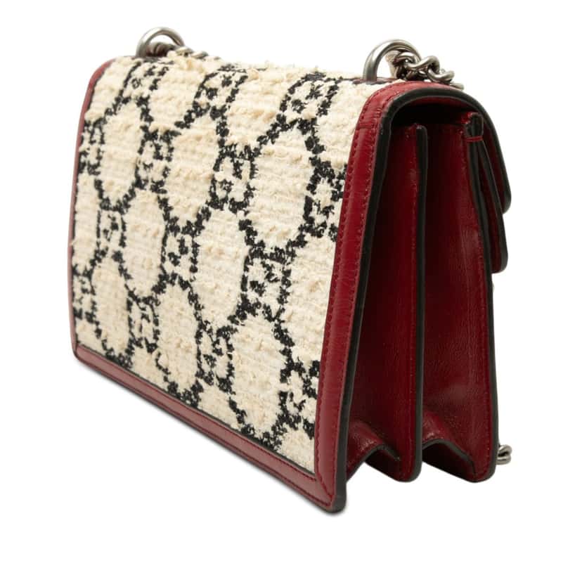 Gucci Medium GG Tweed Dionysus Shoulder Bag Beige Very good condition - Back View