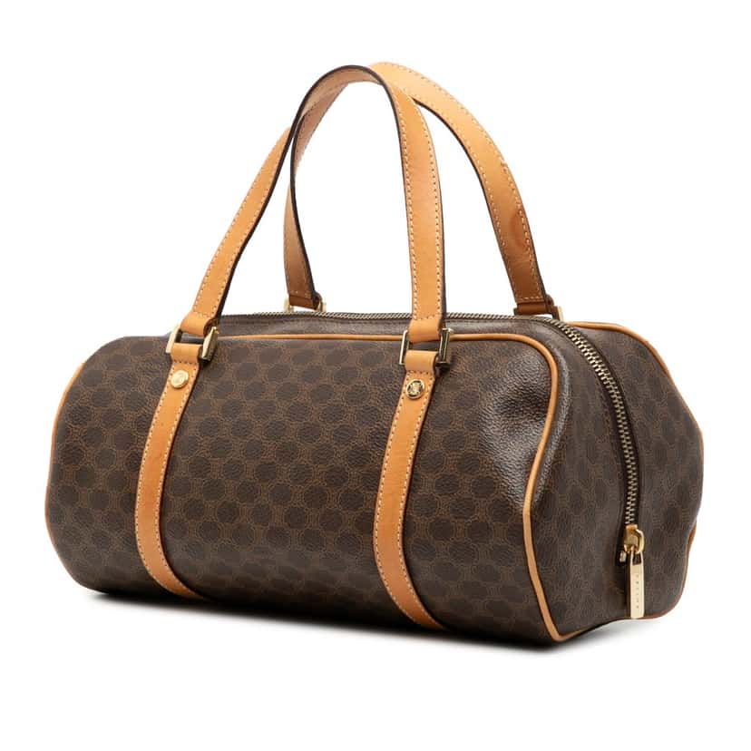 Celine Macadam Coated Canvas Handbag Brown Very good condition - Back View