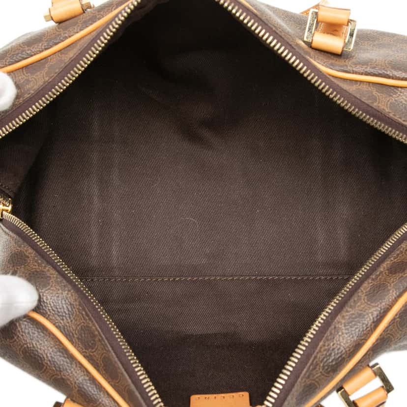 Celine Macadam Coated Canvas Handbag Brown Very good condition - Model View