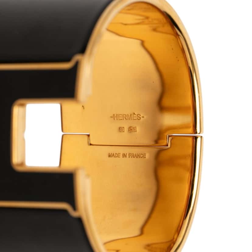 Hermès Extra Wide Enamel Clic Clac H Bracelet PM Black Very good condition - Model View