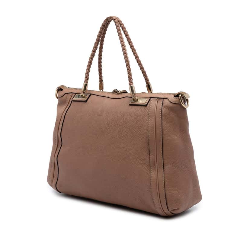 Gucci Calfskin Bella Convertible Tote Brown Leather Very good condition - Back View