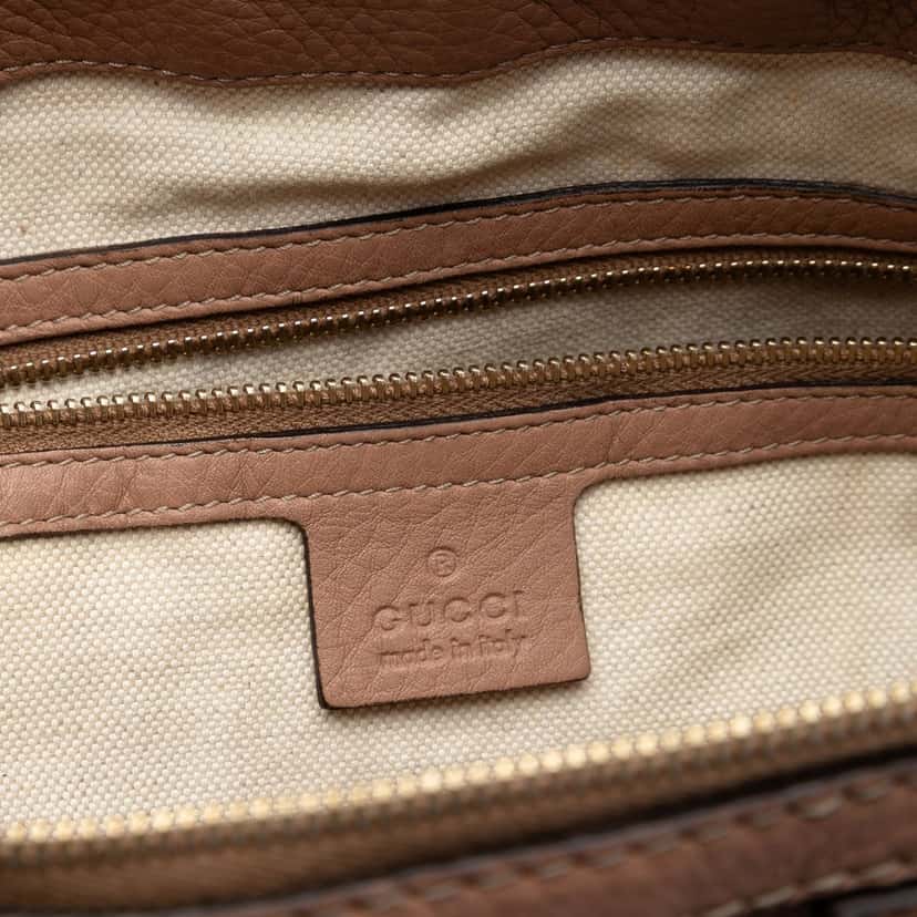 Gucci Calfskin Bella Convertible Tote Brown Leather Very good condition - Box View