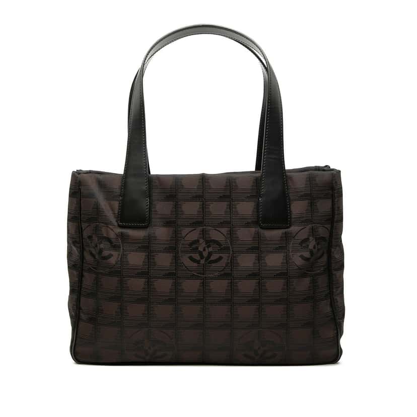 Chanel New Travel Line Nylon Tote Brown Very good condition - Front View