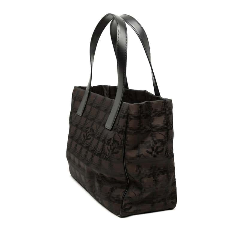 Chanel New Travel Line Nylon Tote Brown Very good condition - Back View