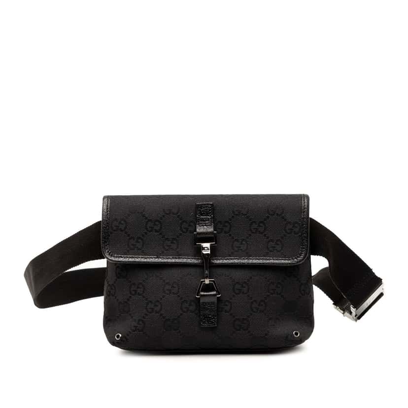 Gucci GG Canvas Jackie Belt Bag Black Very good condition - Front View