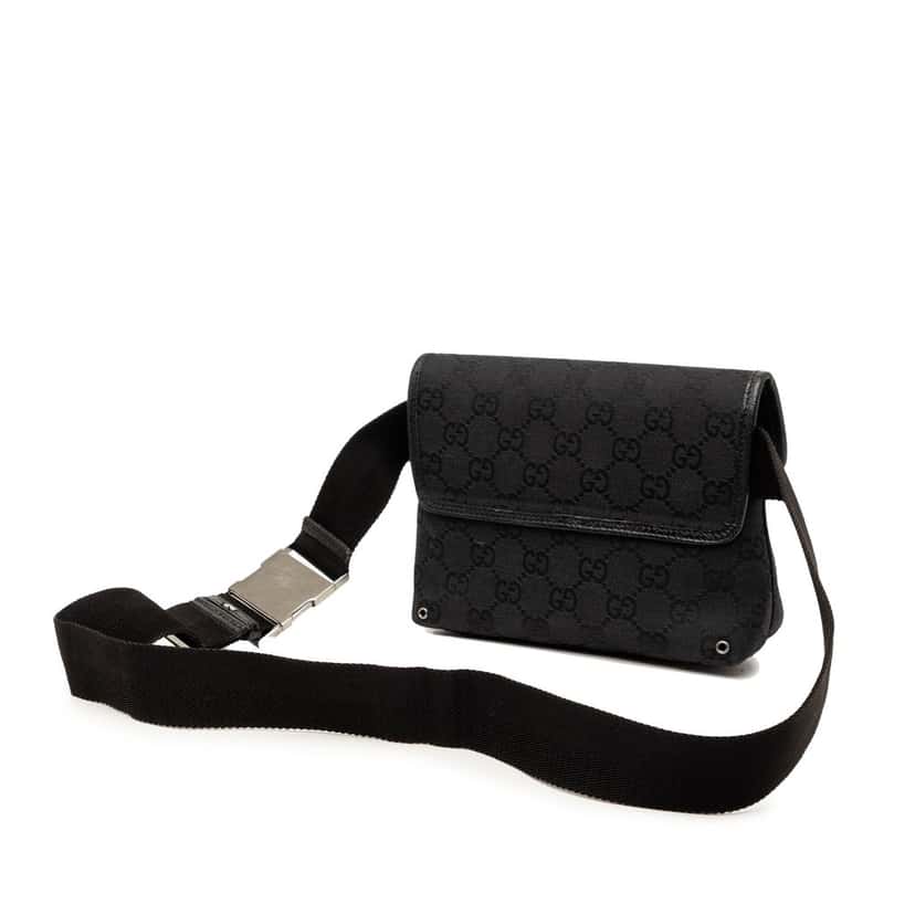 Gucci GG Canvas Jackie Belt Bag Black Very good condition - Back View