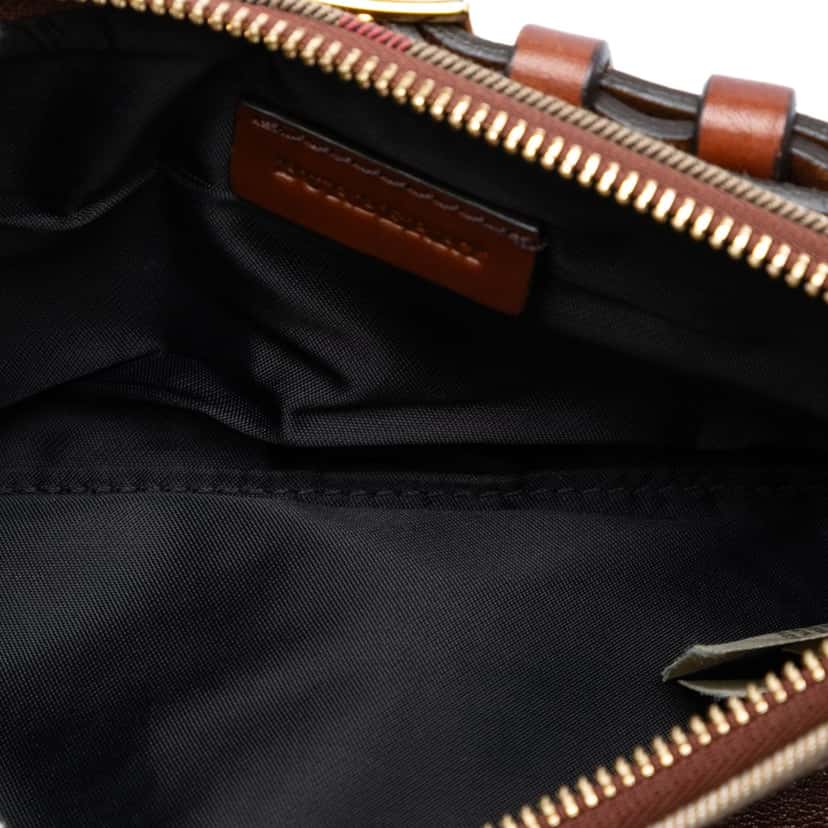 Burberry House Check Canvas and Leather Adeline Fold Over Wristlet Clutch Beige Very good condition - Model View