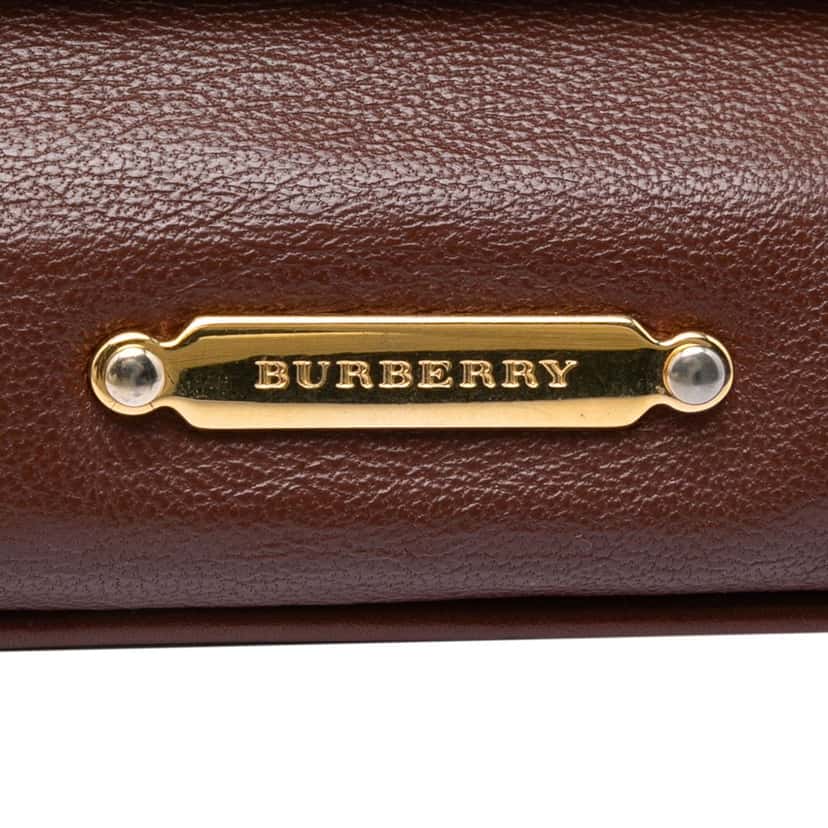 Burberry House Check Canvas and Leather Adeline Fold Over Wristlet Clutch Beige Very good condition - Box View