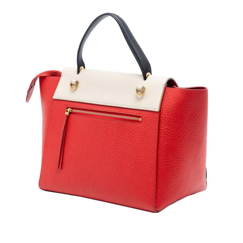 Celine Mini Tricolor Grained Calfskin Belt Bag Red Leather Very good condition - Back View