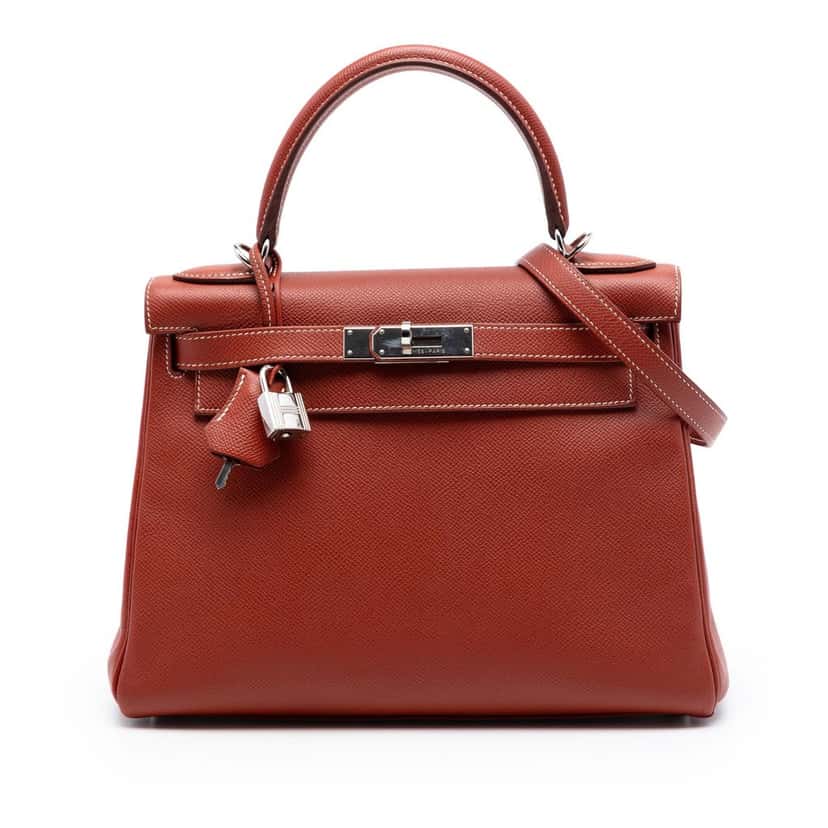 Hermès Epsom Kelly II Sellier 28 Red Leather Very good condition - Front View