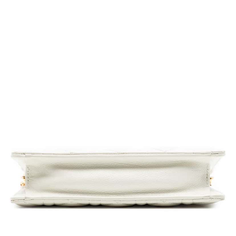 Dior Supple Cannage Calfskin Caro Every Dior Pouch White Leather Very good condition - Inside View