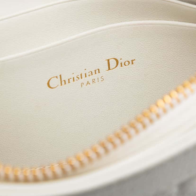 Dior Supple Cannage Calfskin Caro Every Dior Pouch White Leather Very good condition - Box View