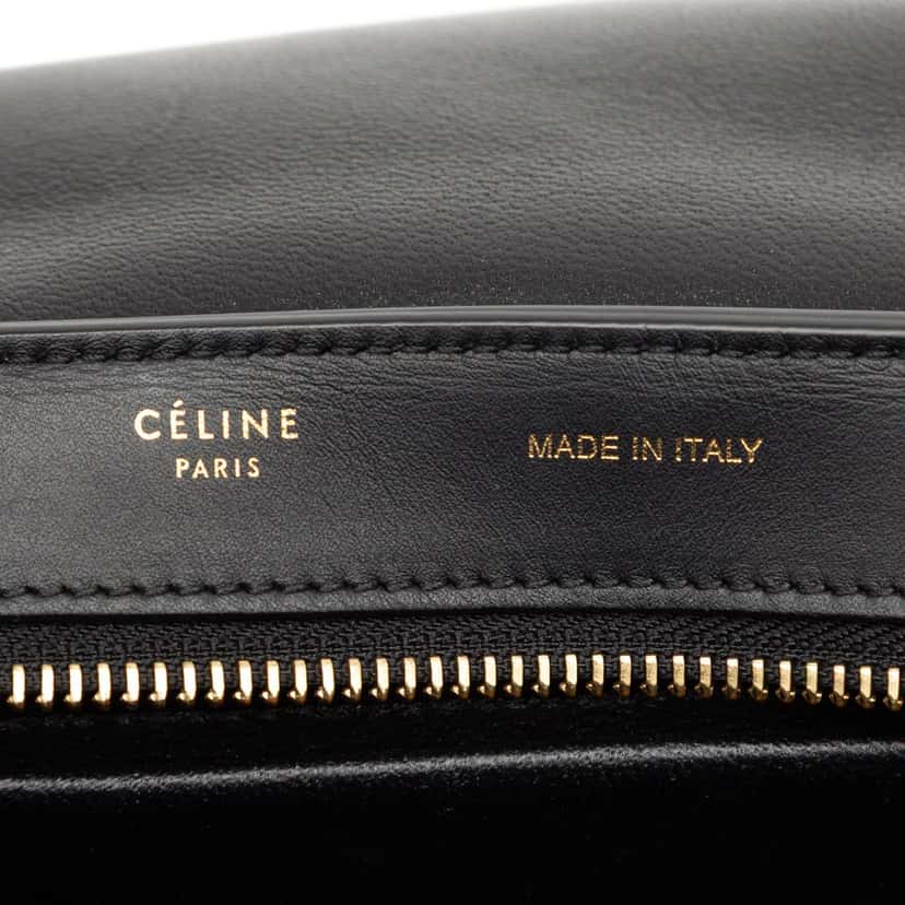 Celine Small Tricolor Leather Trapeze Satchel Black Leather Very good condition - Box View