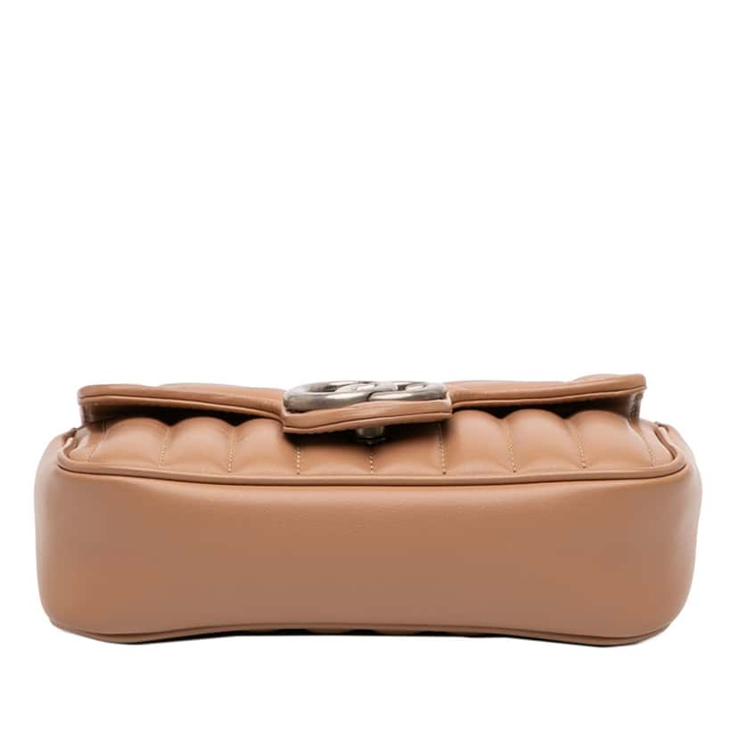 Gucci Mini GG Marmont Matelasse Leather Flap Crossbody Beige Leather Very good condition - Inside View