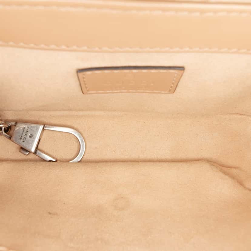 Gucci Mini GG Marmont Matelasse Leather Flap Crossbody Beige Leather Very good condition - Box View