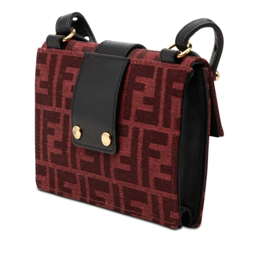 Fendi Zucca Canvas Convertible Baguette Pouch Red Very good condition - Back View