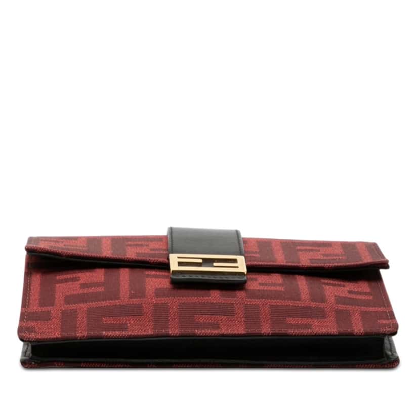 Fendi Zucca Canvas Convertible Baguette Pouch Red Very good condition - Inside View