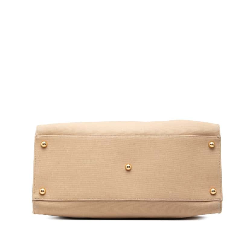 Fendi Medium Canvas Sunshine Shopper Tote Brown Very good condition - Inside View
