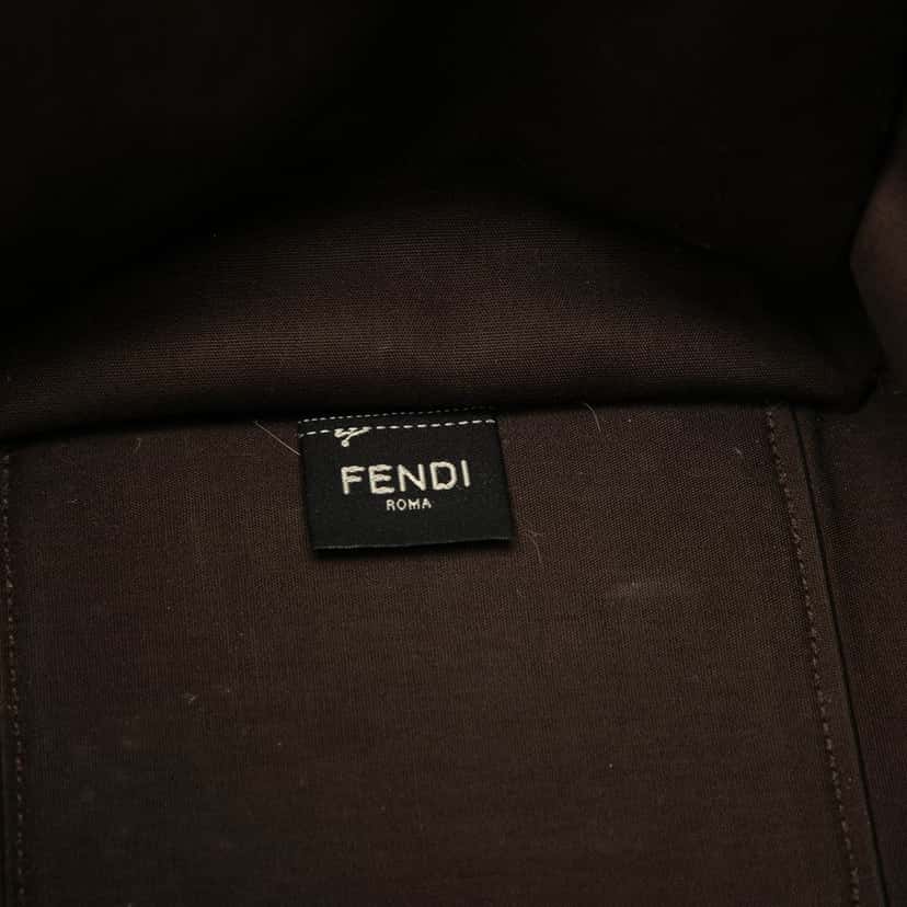 Fendi Medium Canvas Sunshine Shopper Tote Brown Very good condition - Box View
