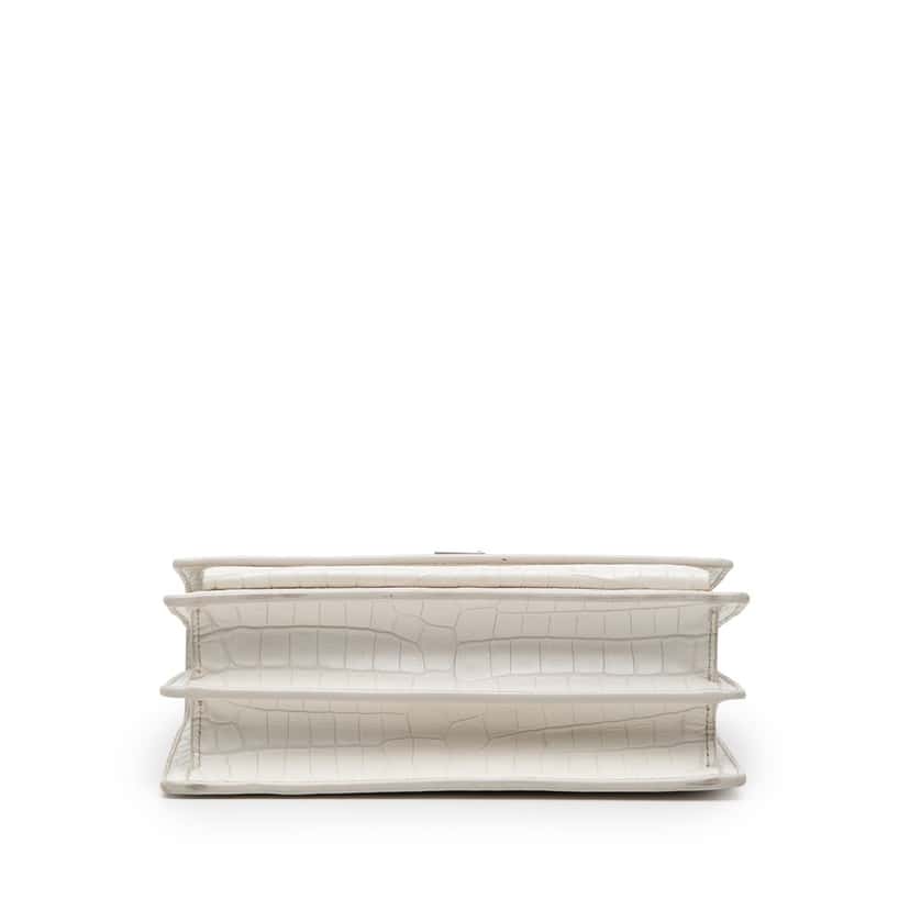 Saint Laurent Medium Croc Embossed Leather Monogram Sunset Crossbody White Leather Very good condition - Inside View