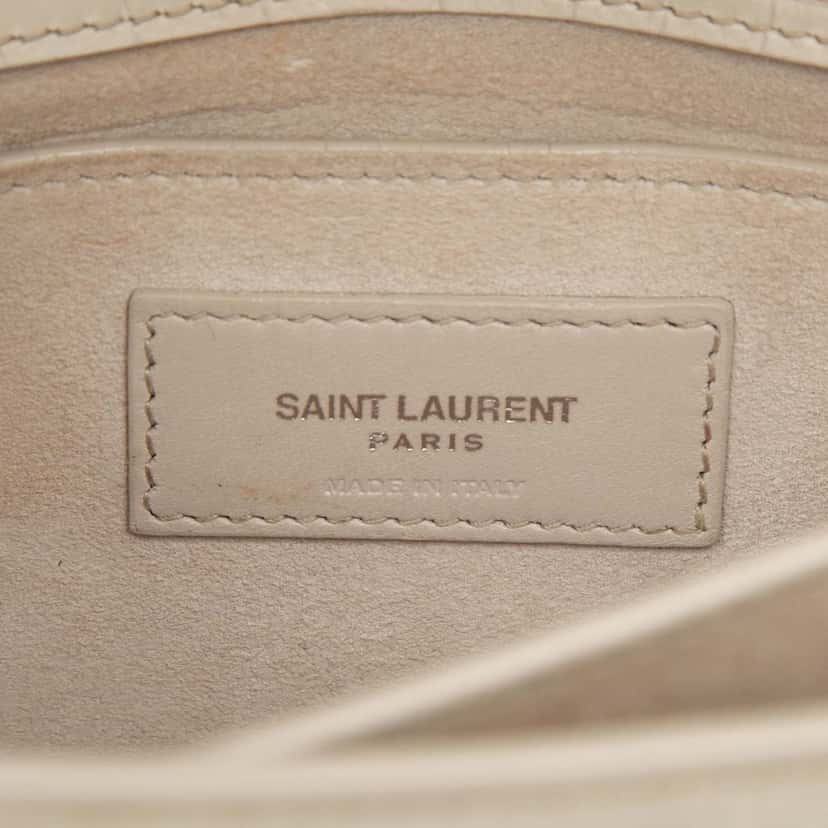 Saint Laurent Medium Croc Embossed Leather Monogram Sunset Crossbody White Leather Very good condition - Box View