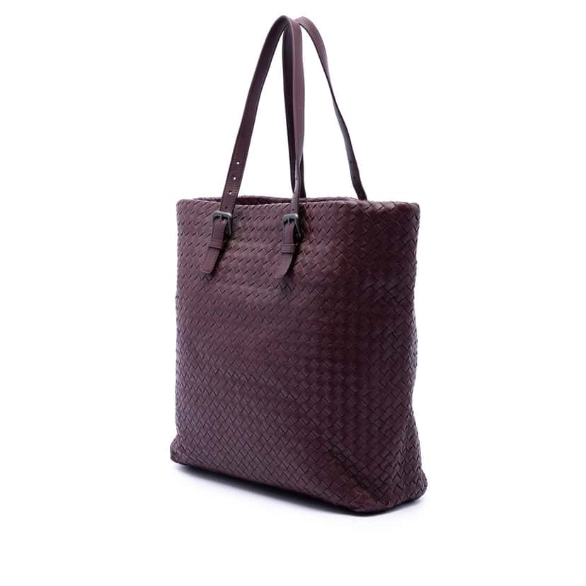 Bottega Veneta Nappa Intrecciato Belt Strap Tote Purple Leather Very good condition - Back View