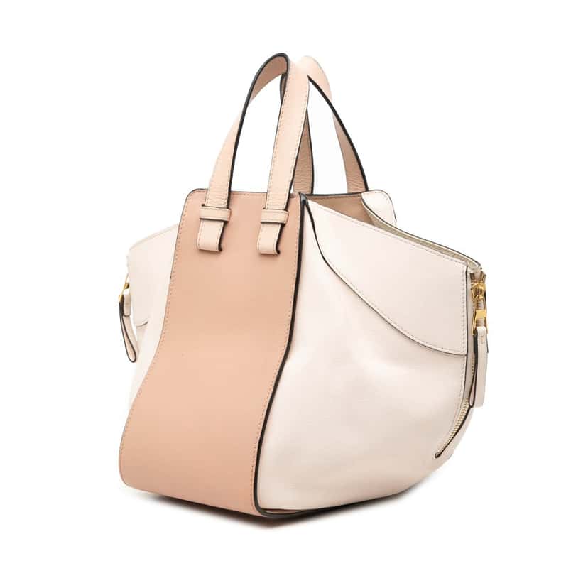 LOEWE Small Bicolor Leather Hammock Satchel Beige Leather Very good condition - Back View