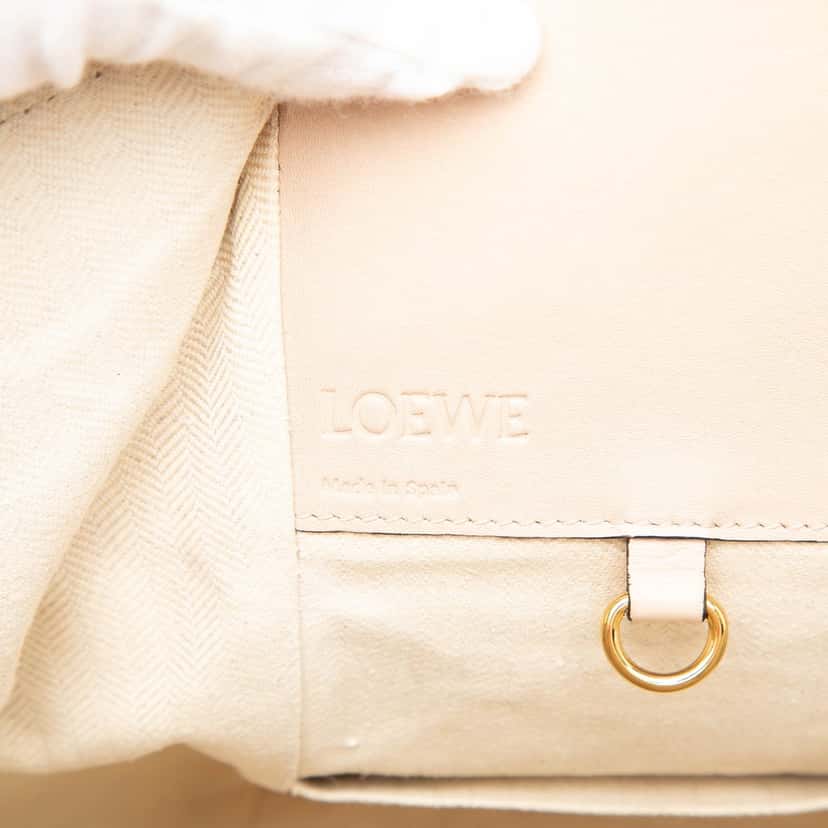 LOEWE Small Bicolor Leather Hammock Satchel Beige Leather Very good condition - Box View