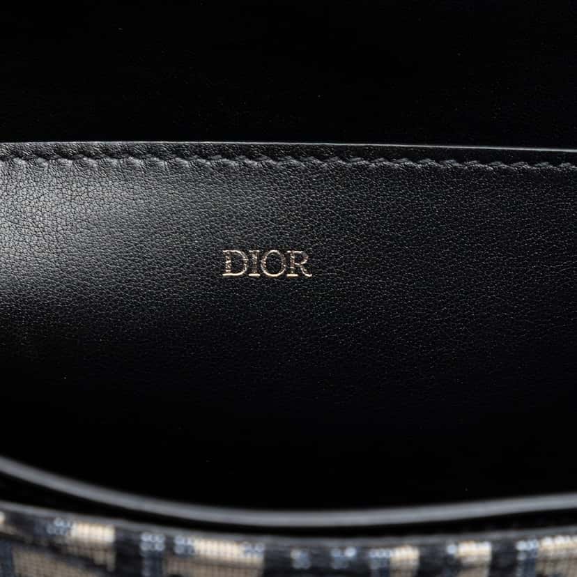 Dior Oblique Canvas and Leather Saddle Flap Portfolio Pouch Black Very good condition - Box View