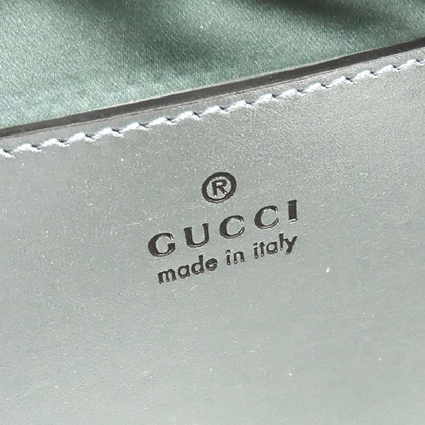 Gucci Small GG Marmont Matelasse Iridescent Nappa Crossbody Green Leather Very good condition - Box View