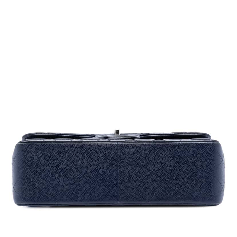 Chanel Jumbo Classic Caviar Double Flap Blue Leather Very good condition - Inside View
